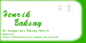 henrik baksay business card